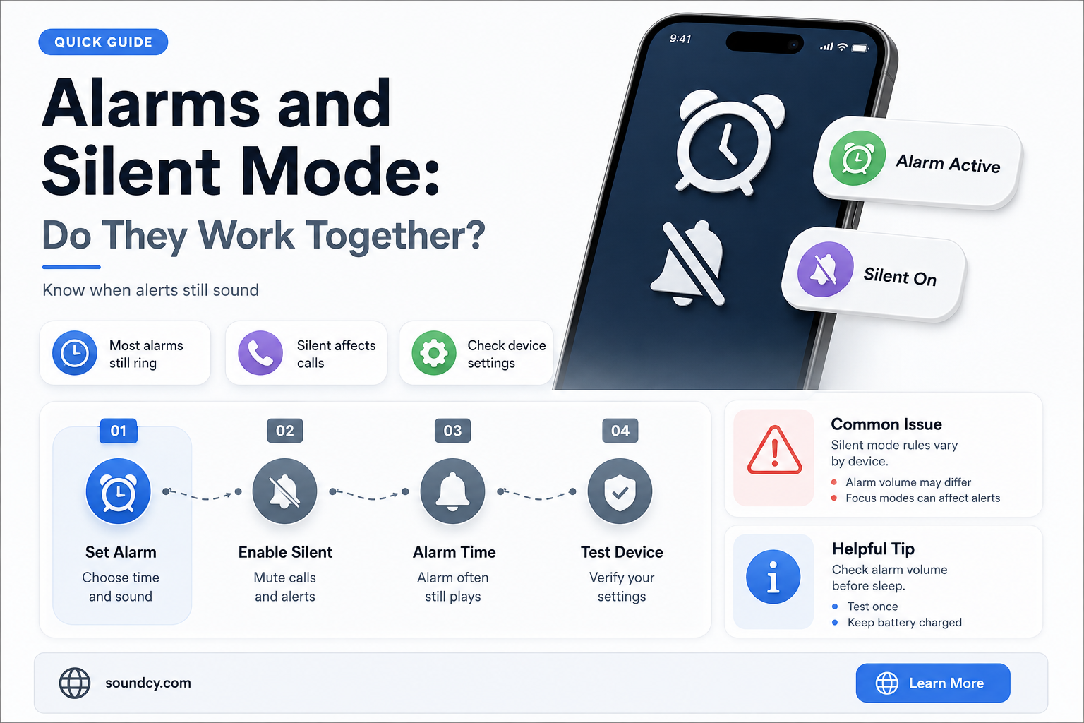 do alarms sound on silent mode
