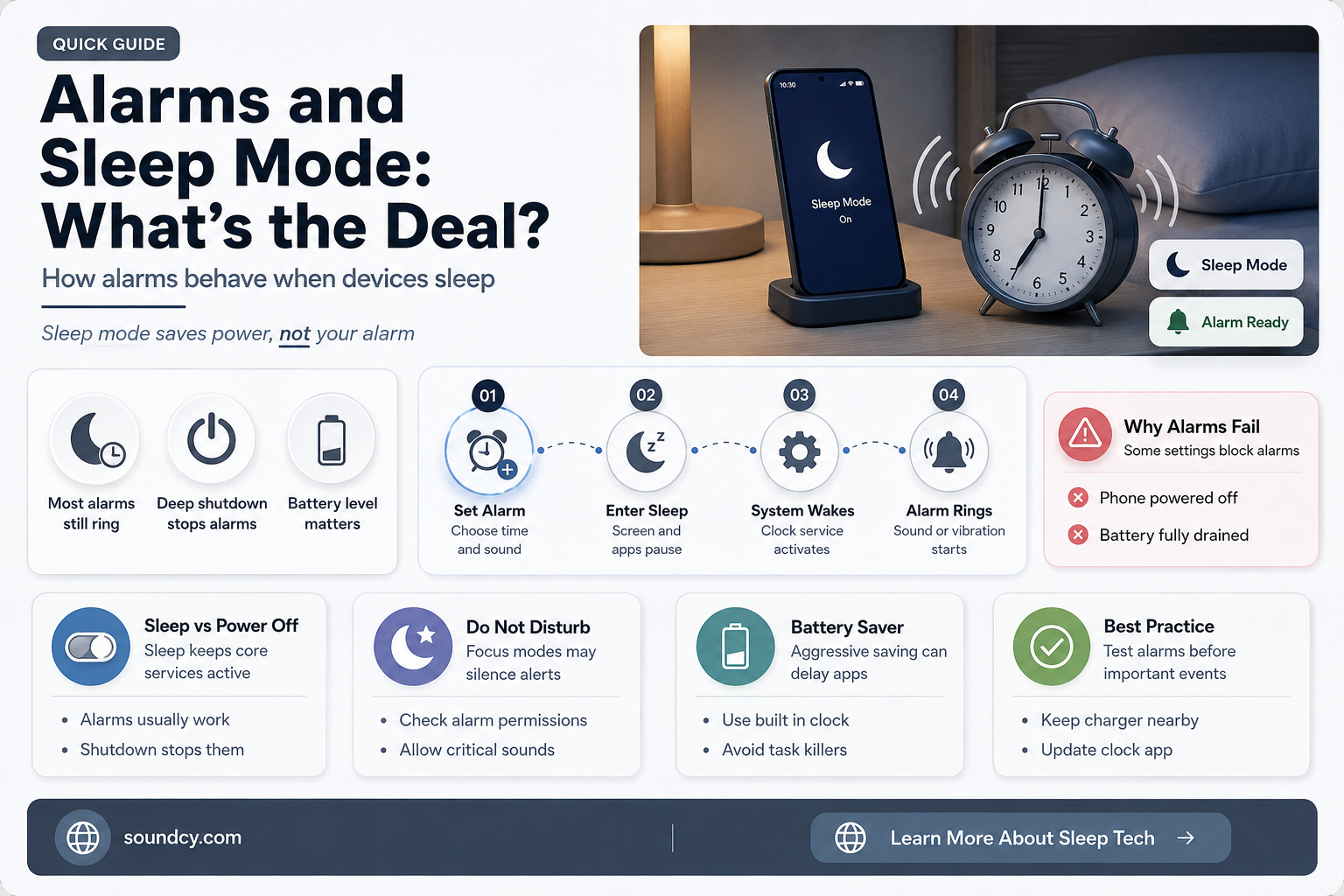 do alarm sound on sleep mode