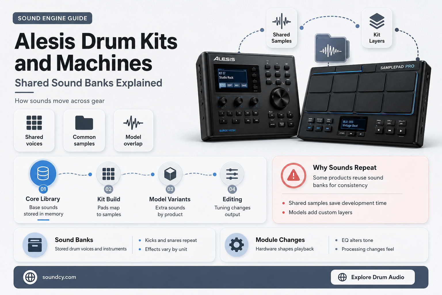do alesis drum kits and machines share sound banks
