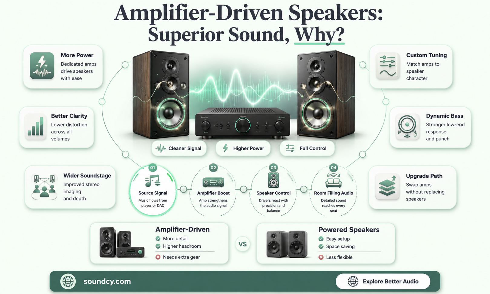 do amplifier ran speakers sound clenaer