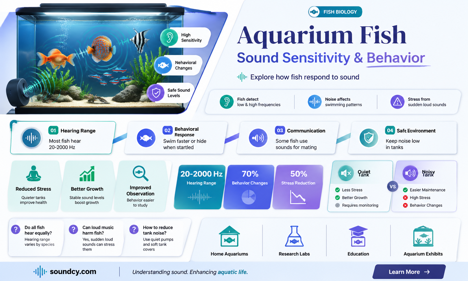 are aquarium fish sensitive to sound