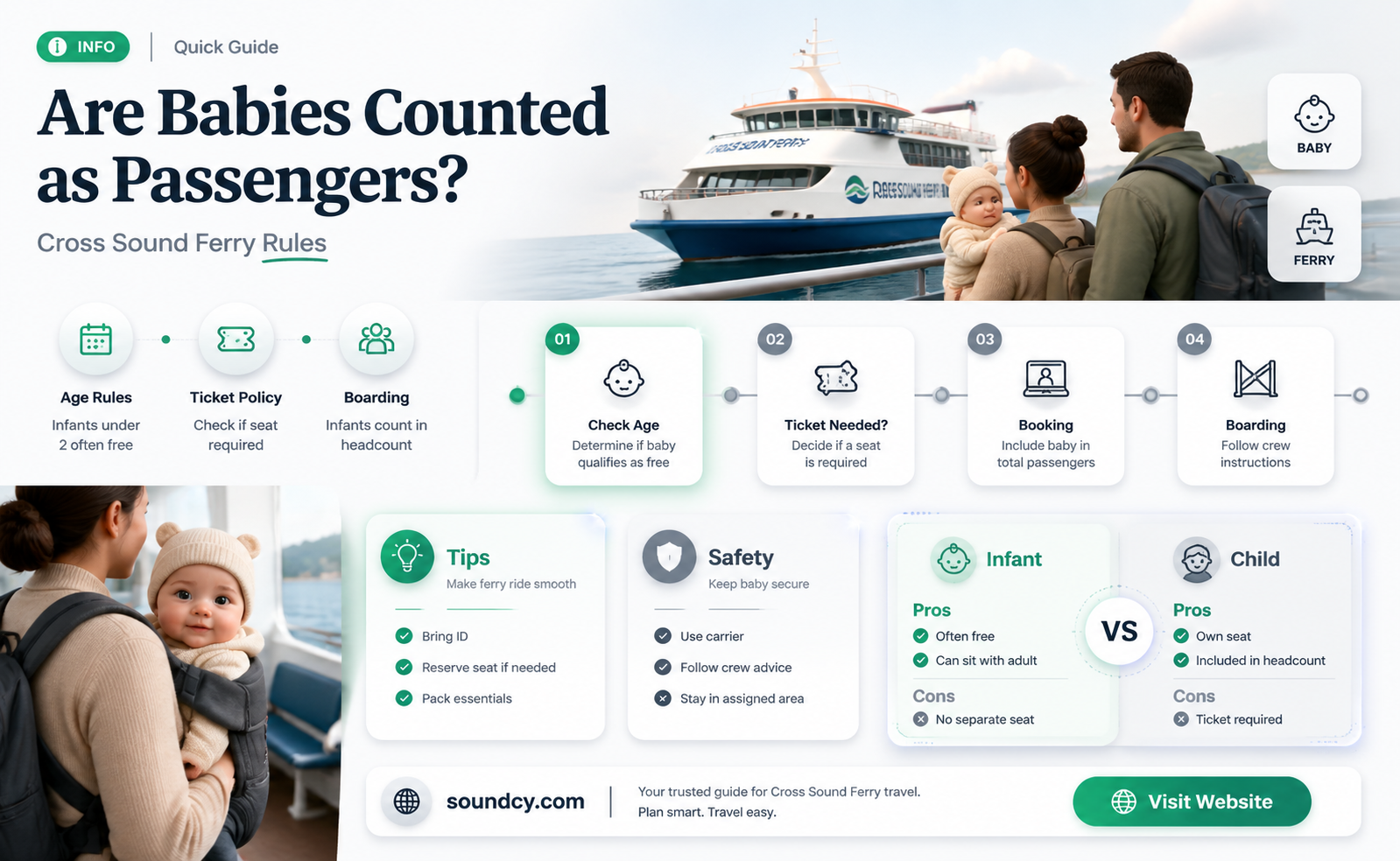 are babies considered a passenger on cross sound ferry