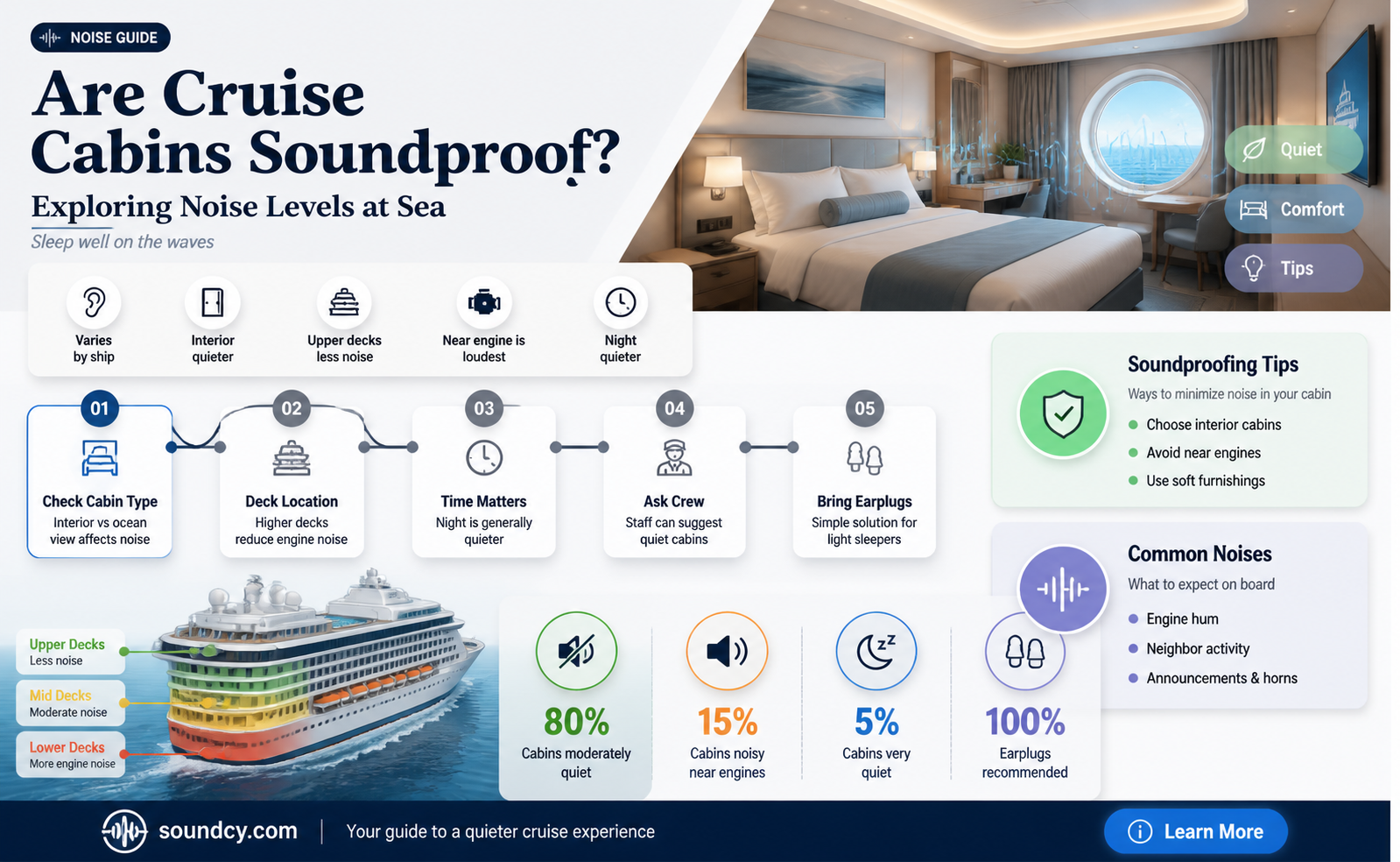 are cruise cabins sound proof