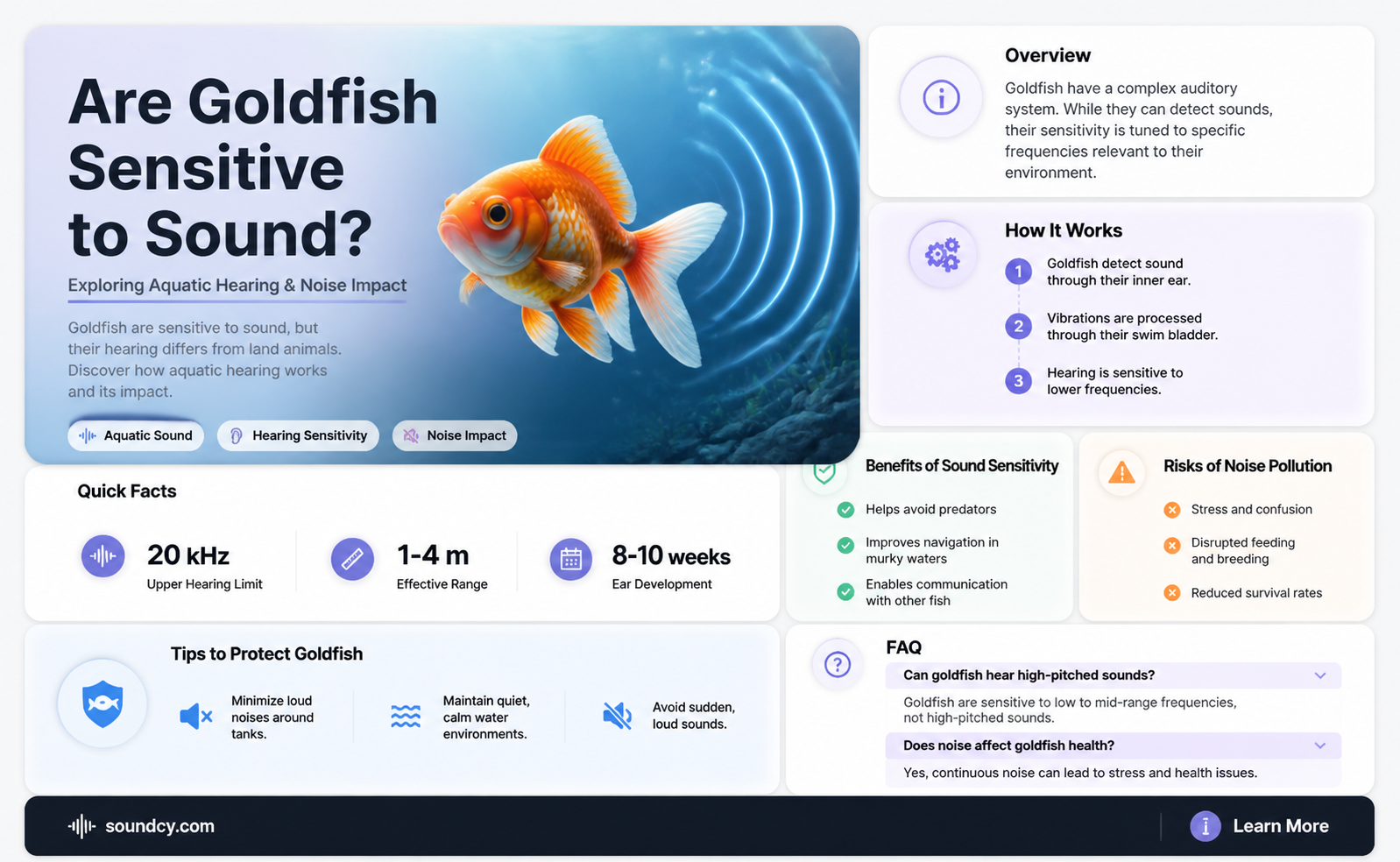 are goldfish sensitive to sound