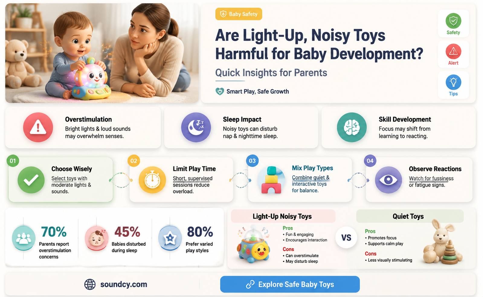 are toys with lights and sounds bad for babies