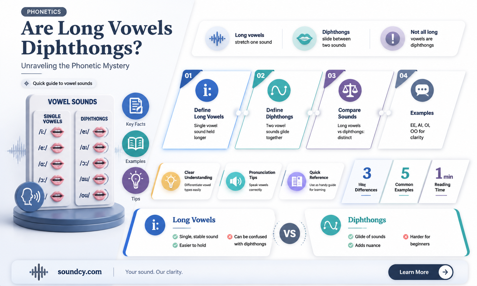 are long vowel sounds diphtongs