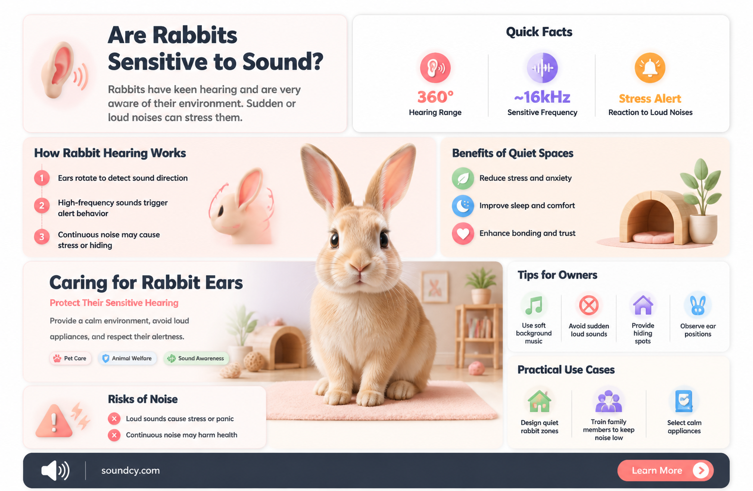 are rabbits sensitive to sound