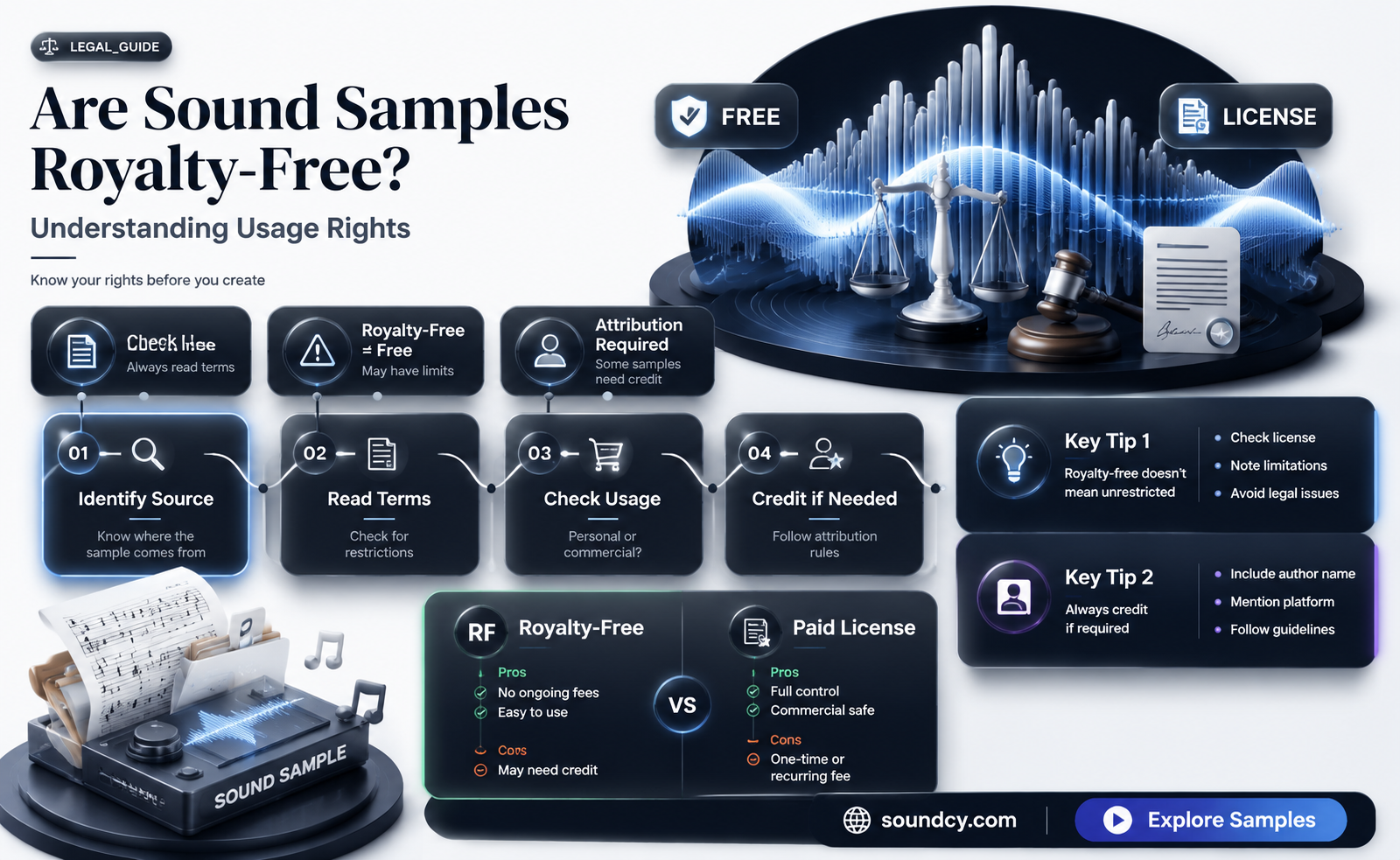 are sound samples royalty free