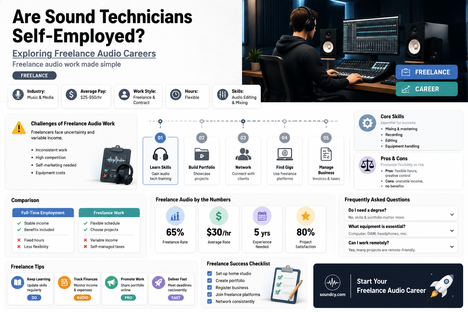 are sound technicians self employed