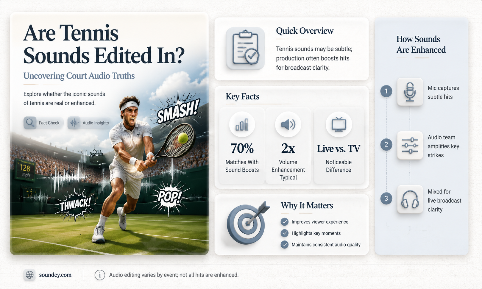 are tennis sounds edited in