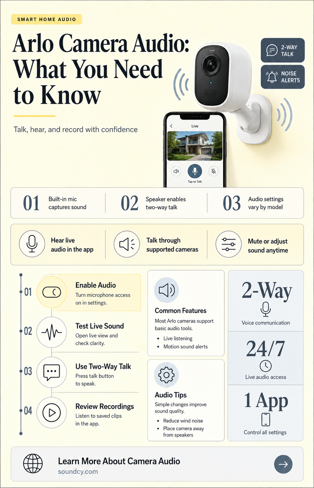 do all arlo cameras have sound