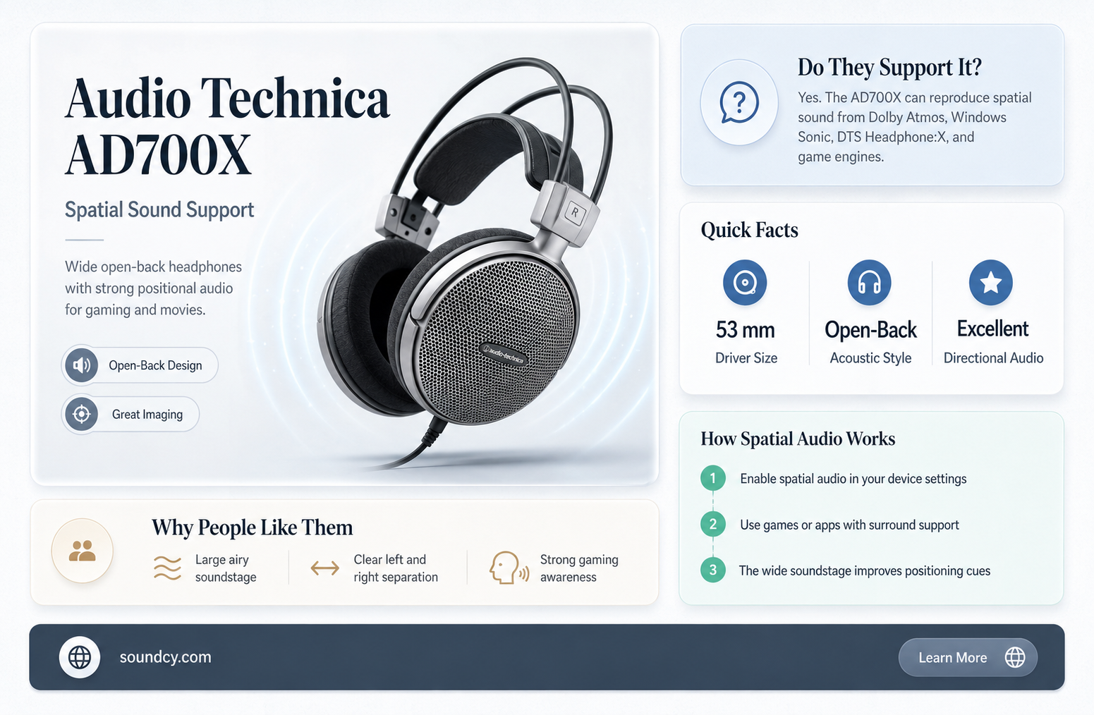 do audio technica ad 700x come with spatial sound