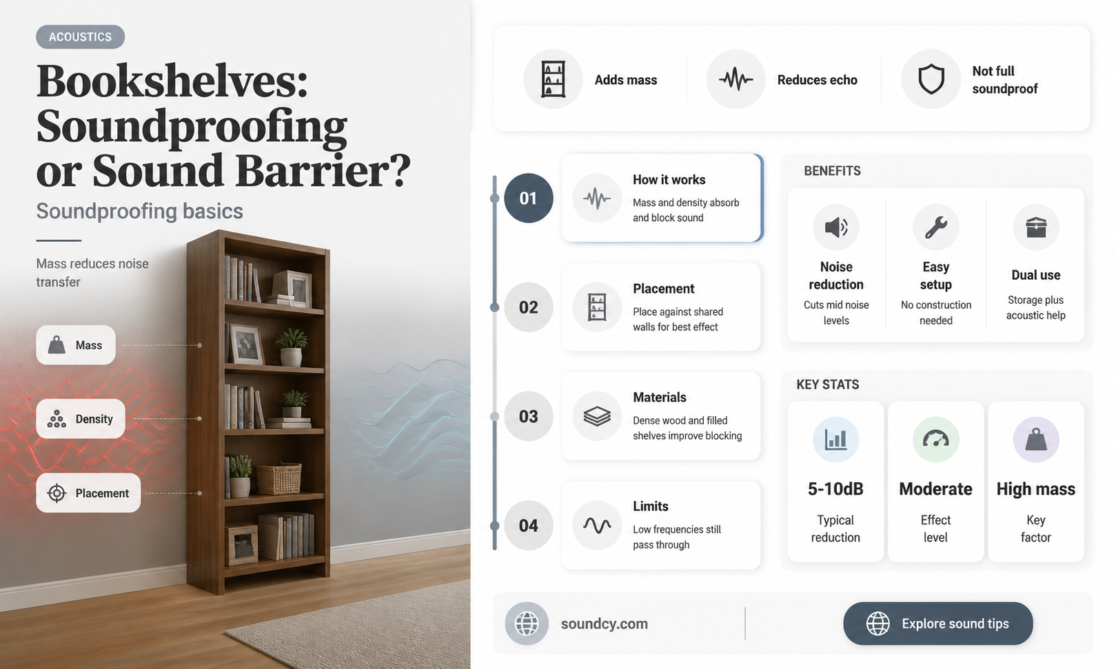do bookshelf create a sound barrier