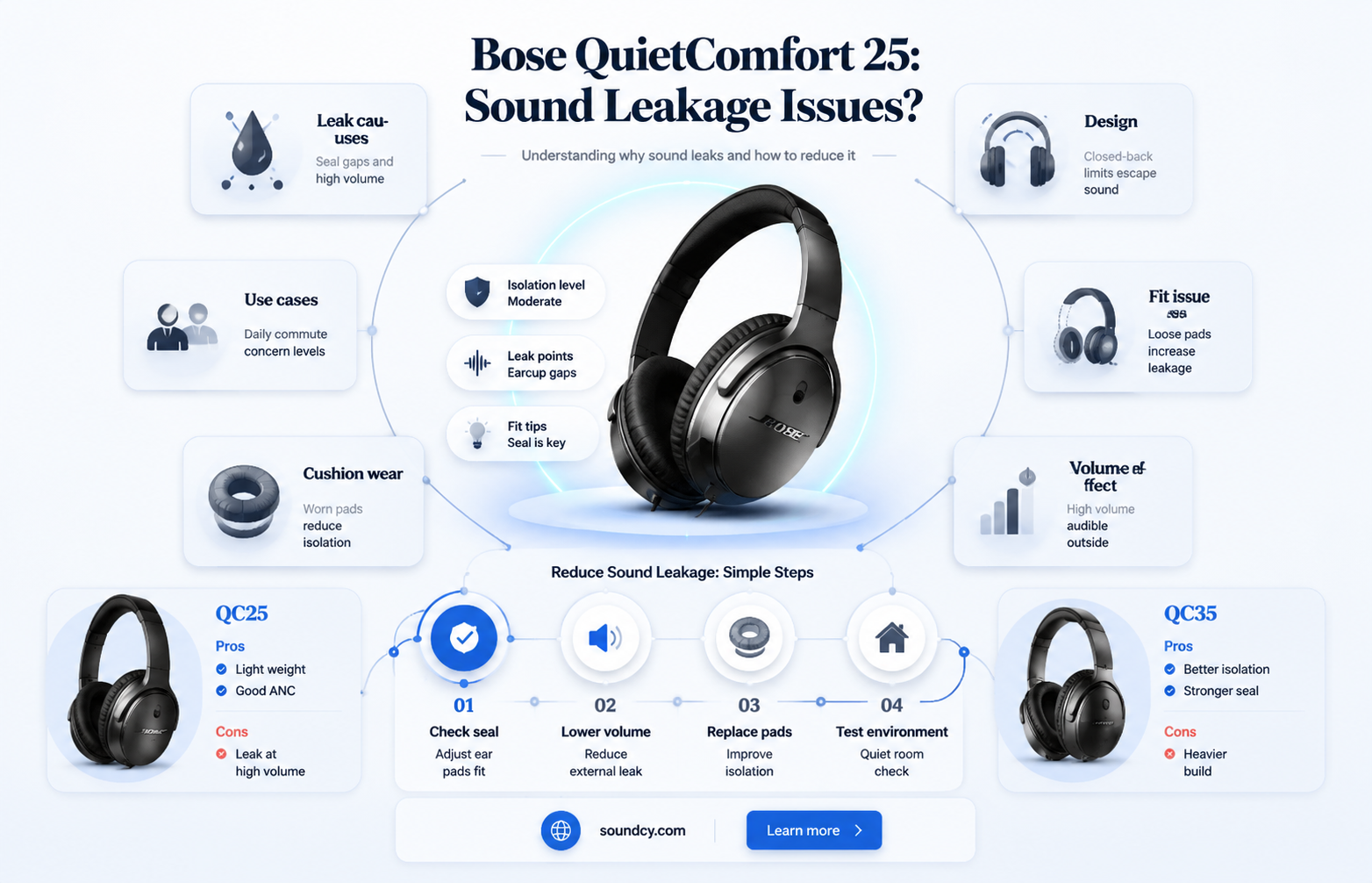 do bose quietcomfort 25 leak sound