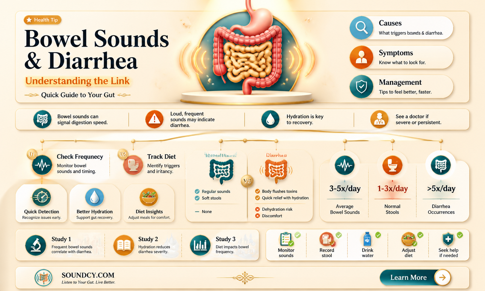 are bowel sounds active with diarrhea