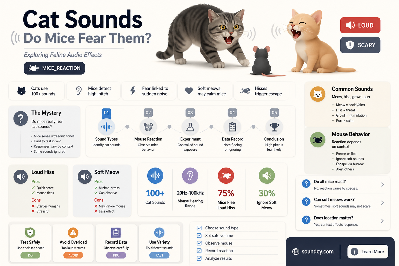are mice afraid of cat sounds