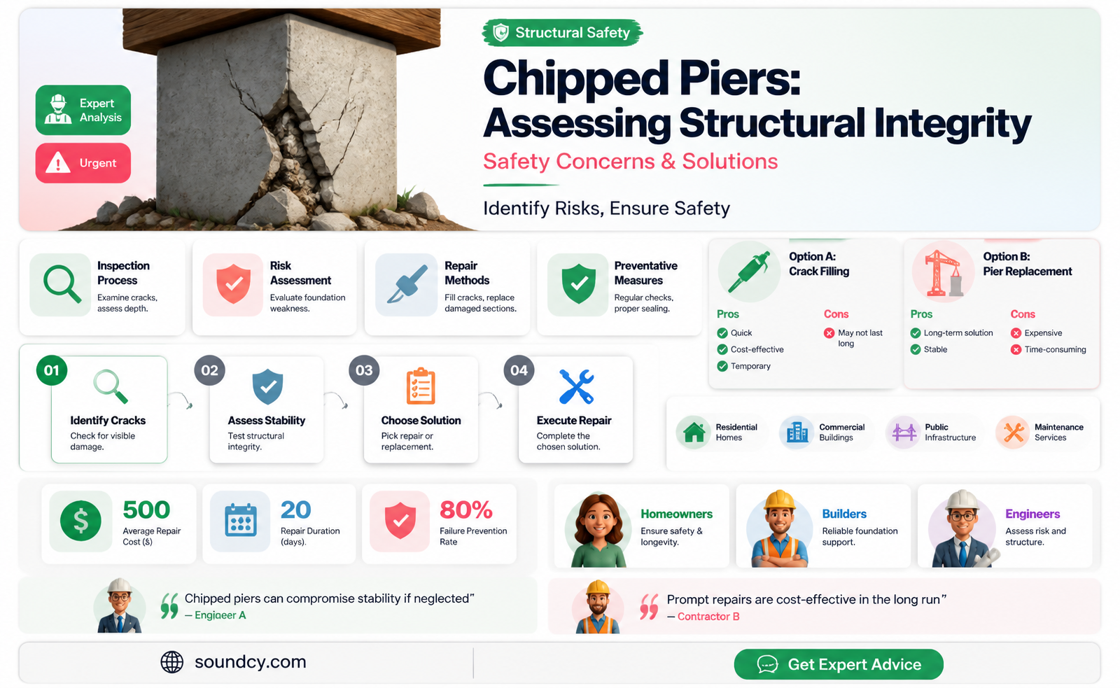 are chipped piers structurally sound