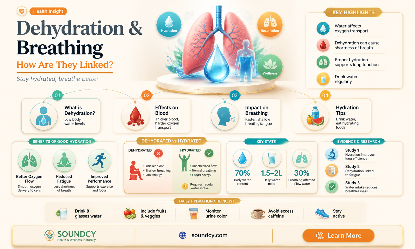 are breath sounds decreased with dehydration