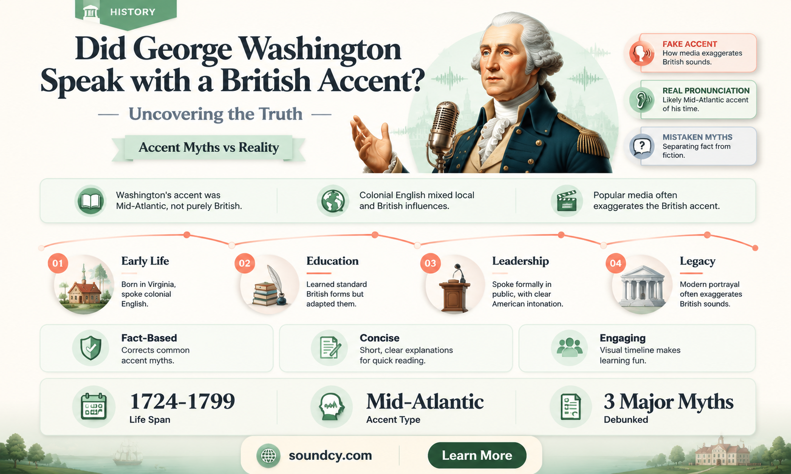 did george washington sound british