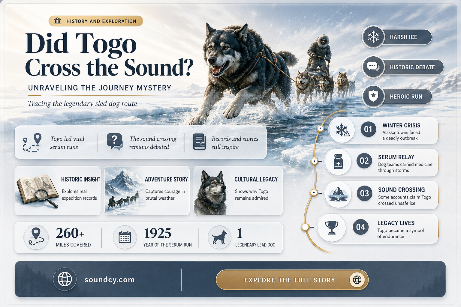 did togo cross the sound