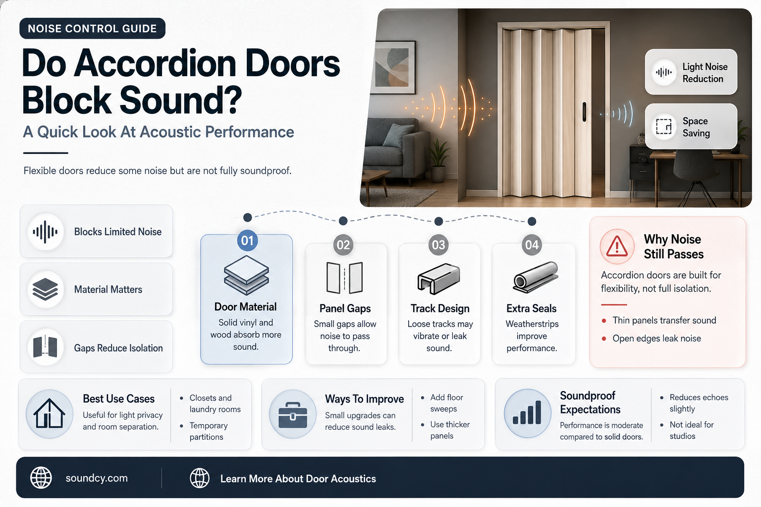 do accordion doors block sound