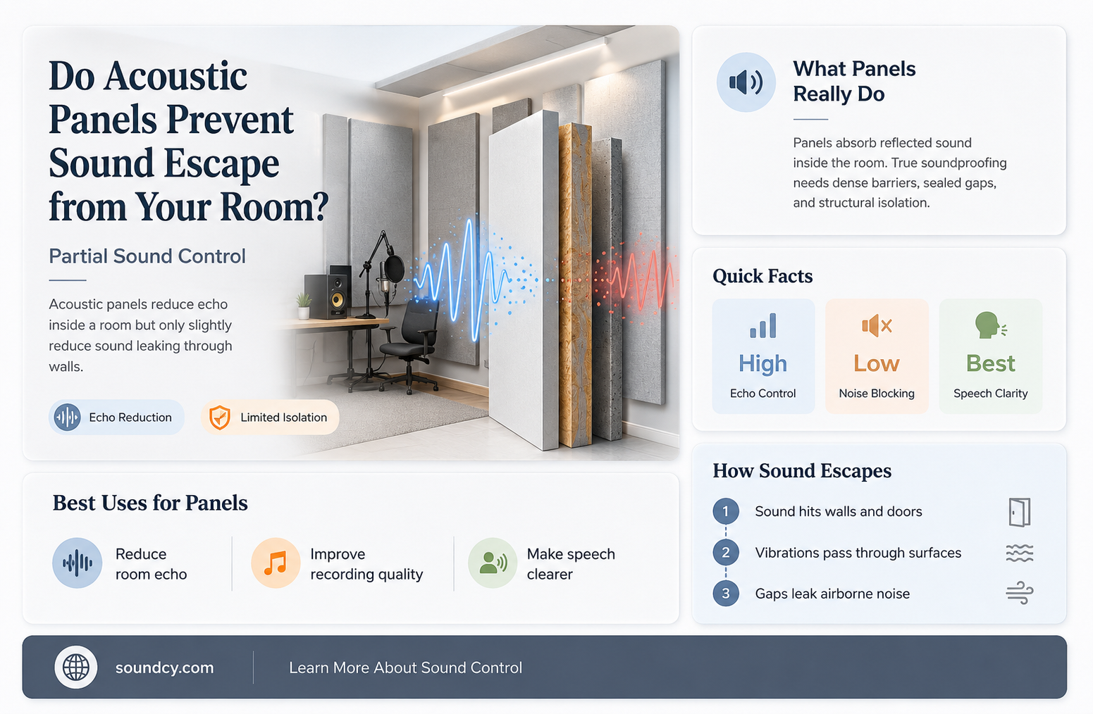 do acoustic panels stop sound from leaving a room