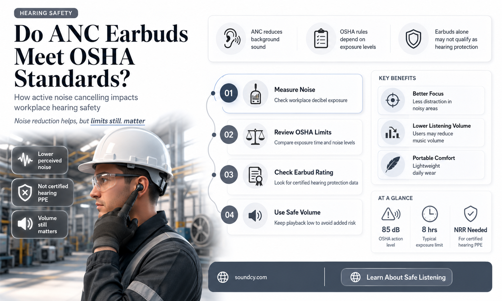 do active noise cancelling earbuds meet osha sound standards