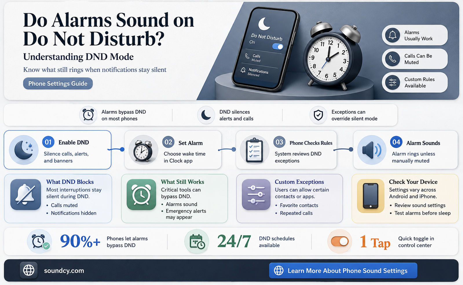do alarms sound on dnd