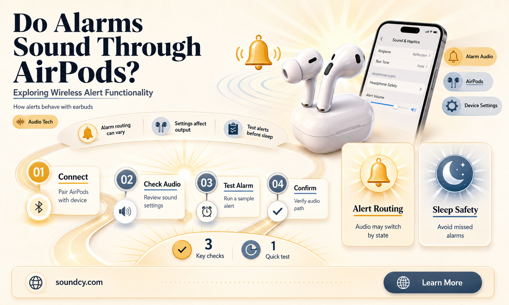 do alarms sound through airpods