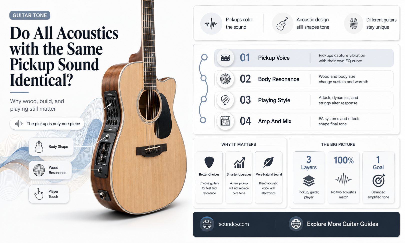 do all acoustics withe same pickup sound the same