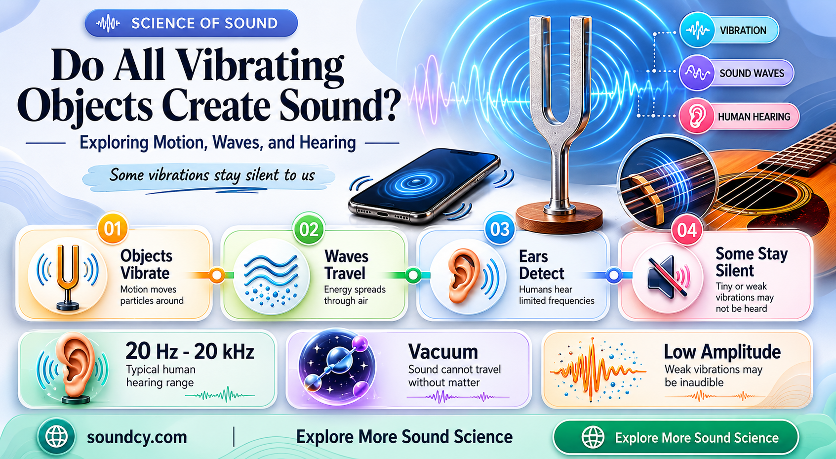 do all vibrating bodies produce sound give an example