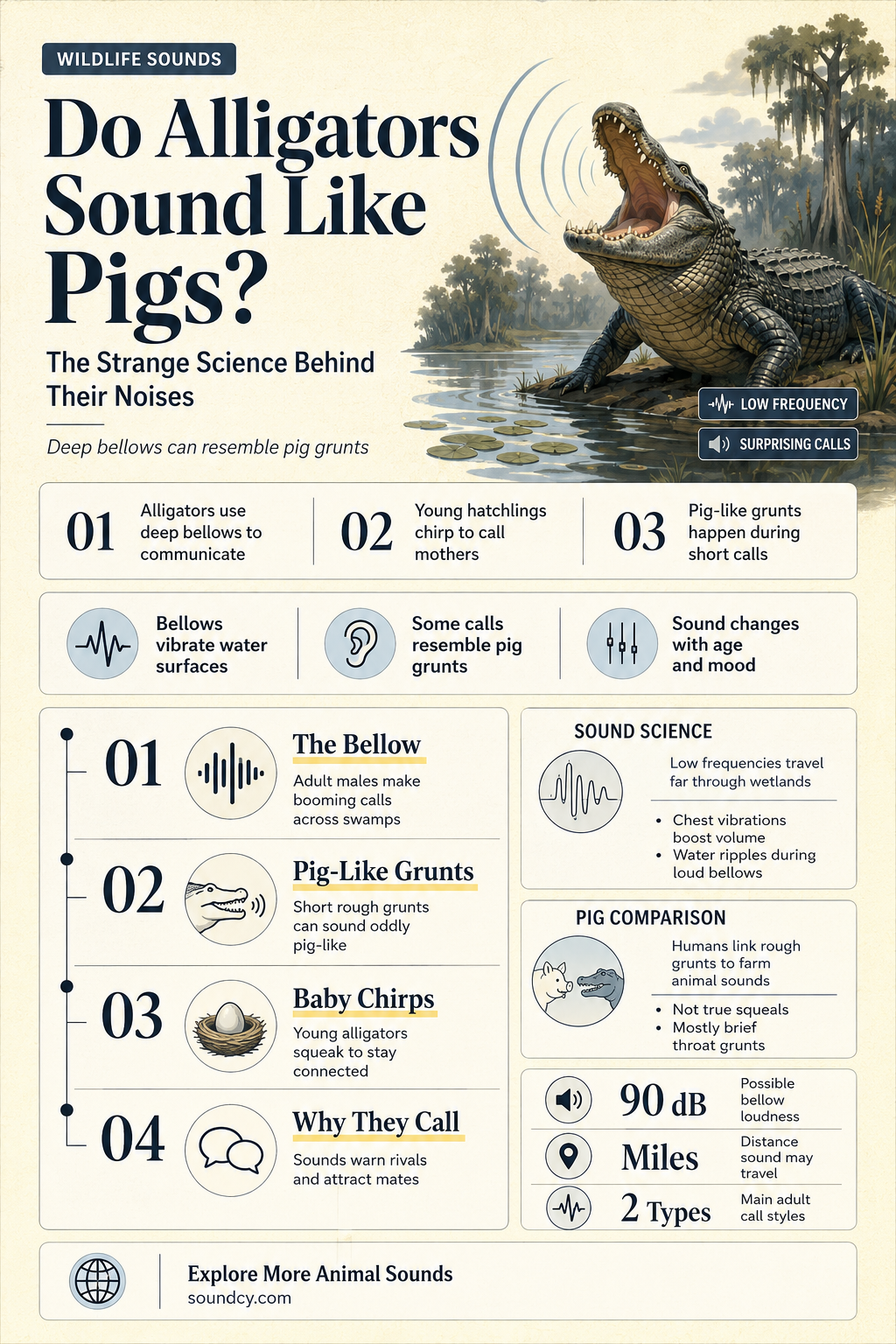 do alligators sound like pigs