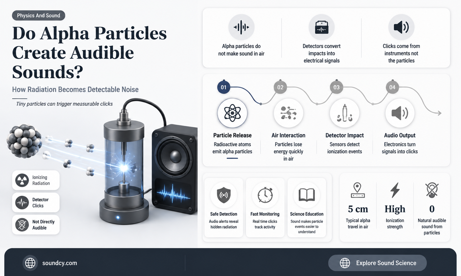 do alpha particles make sound