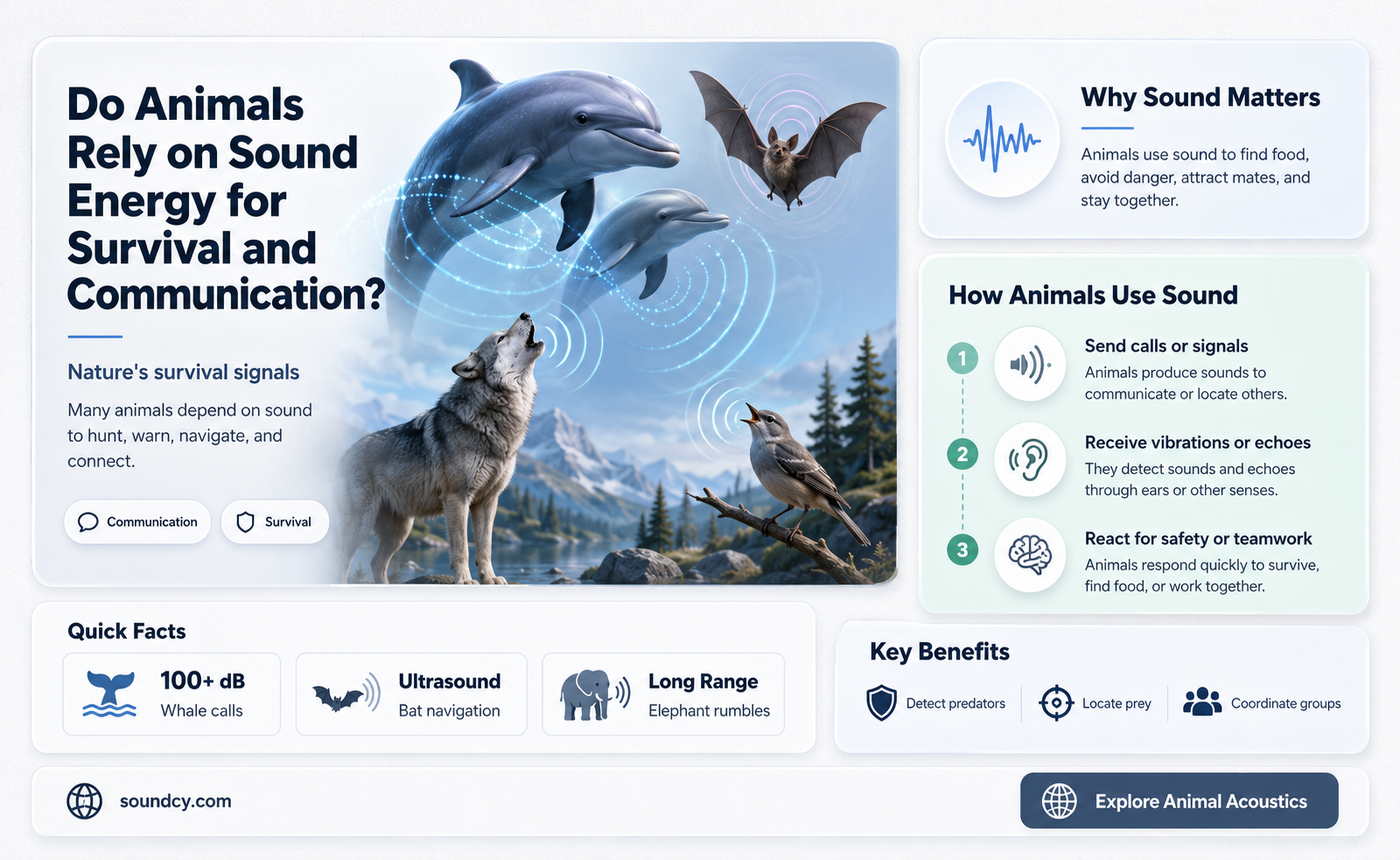 do animals need sound energy