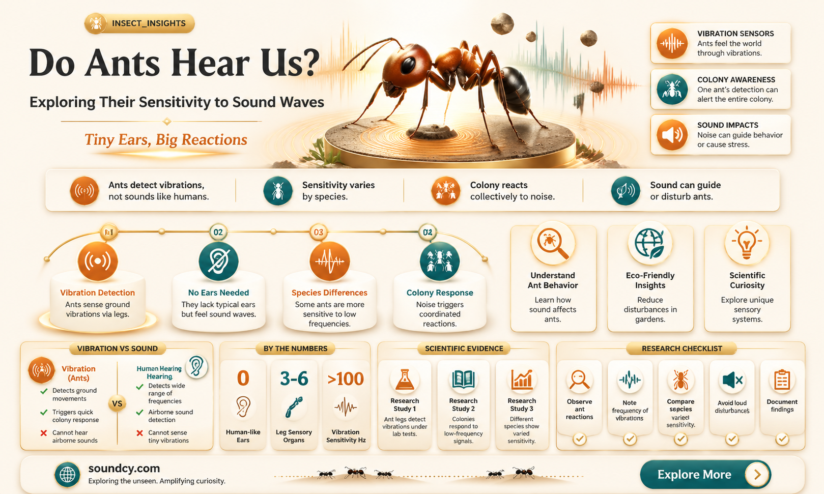 are ants sensitive to sound