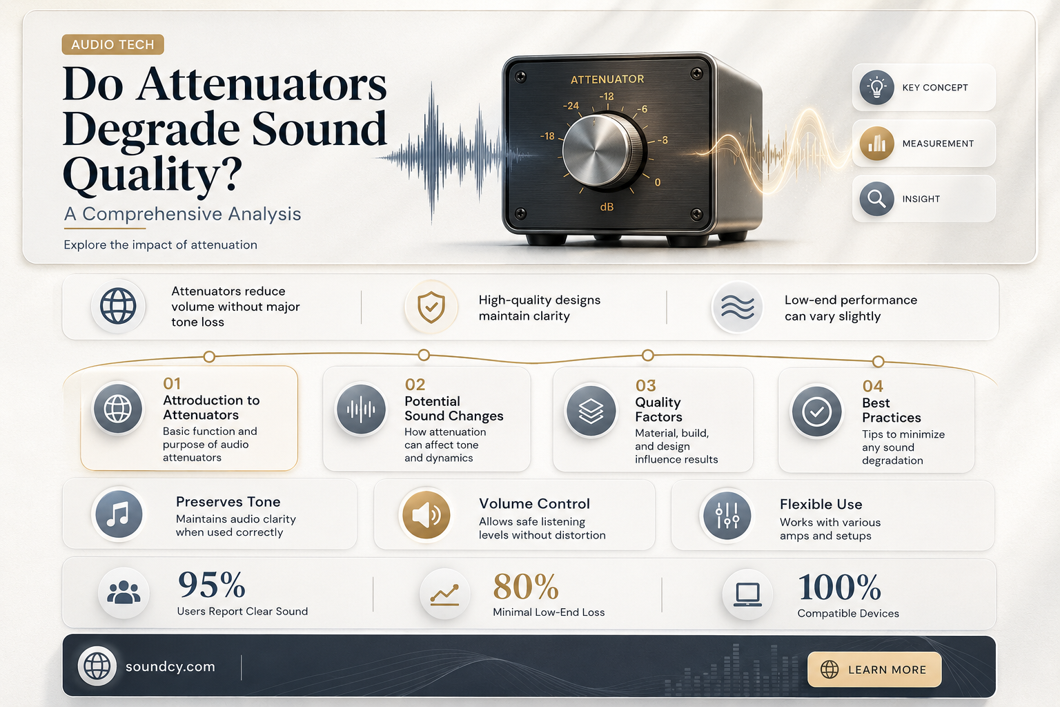 do attenuators degrade sound quality