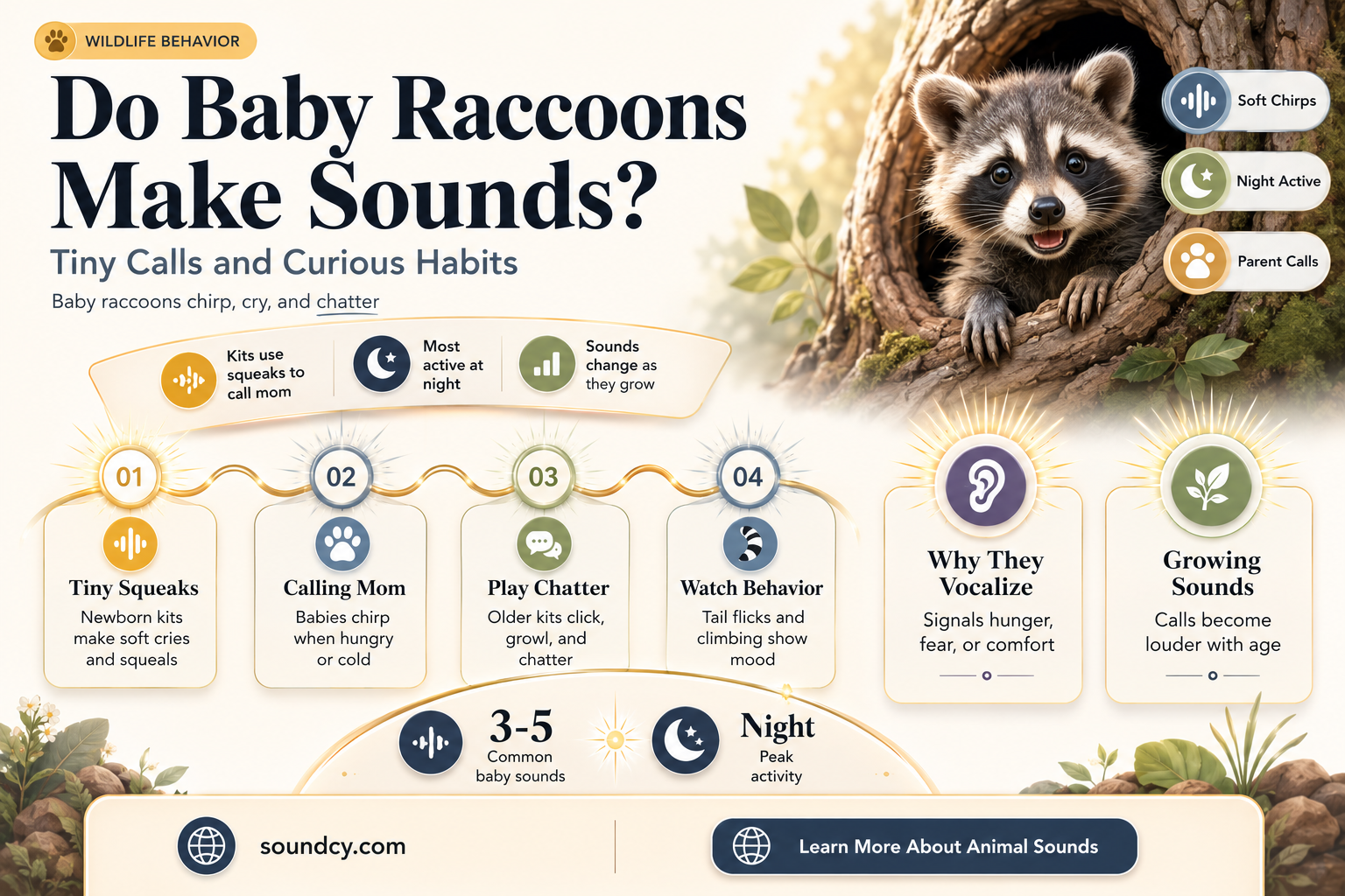 do baby raccoons make sounds