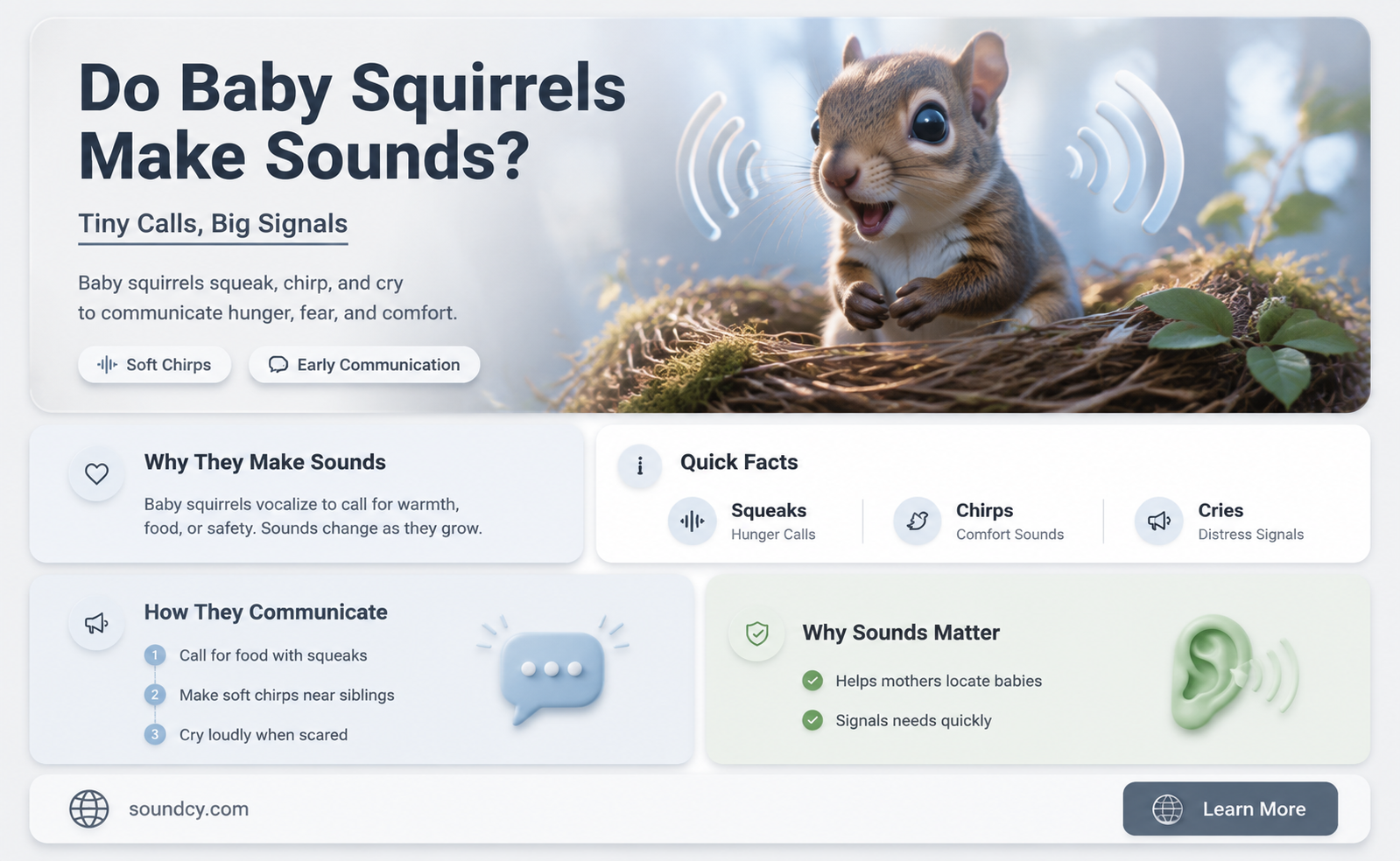 do baby squirrels make sounds