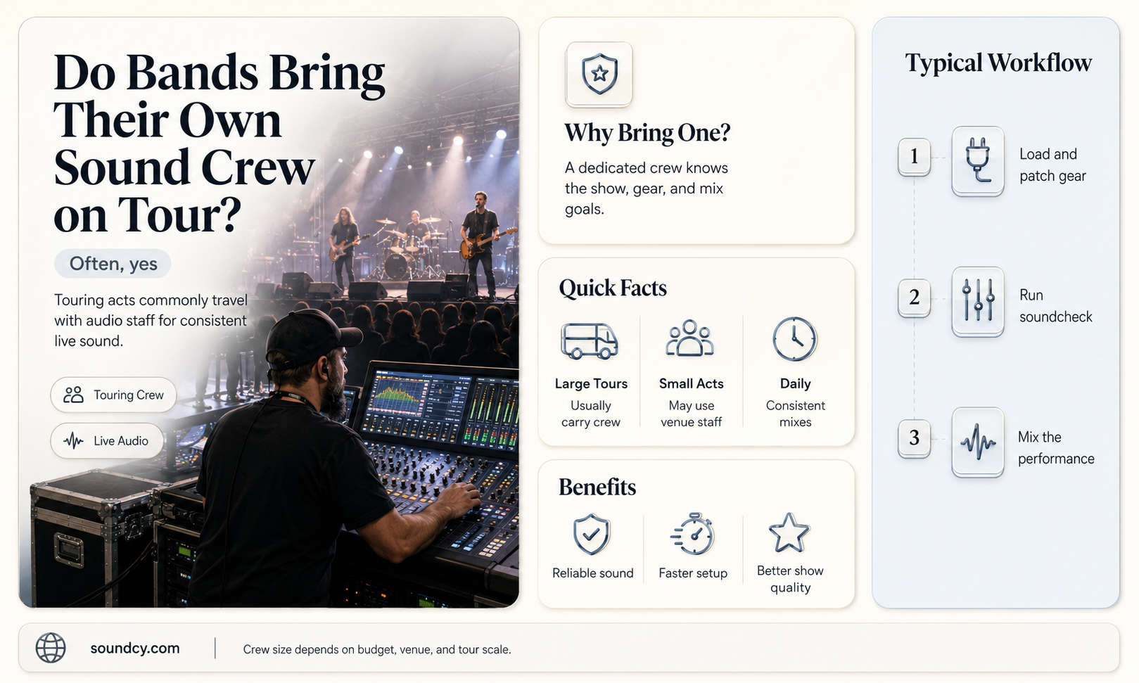 do bands bring their own sound crew on tour