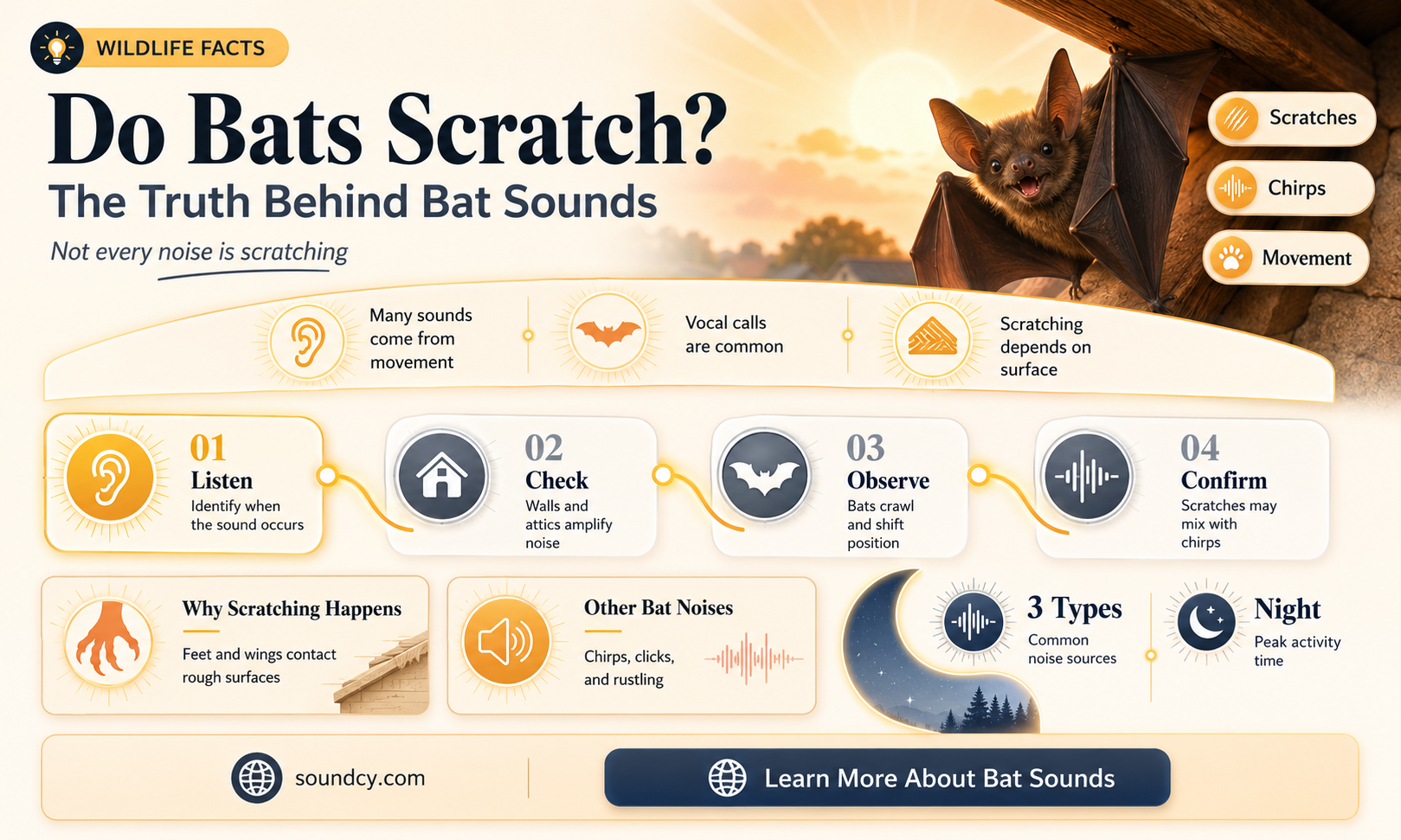 do bats make scratching sounds