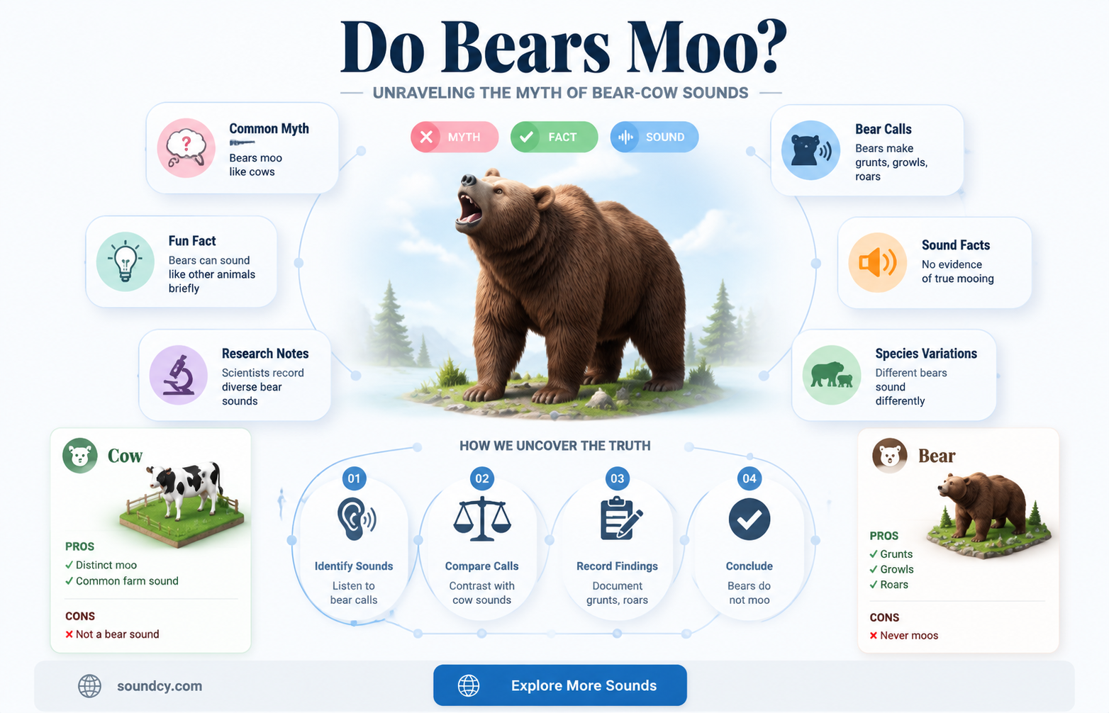 do bears sound like cows