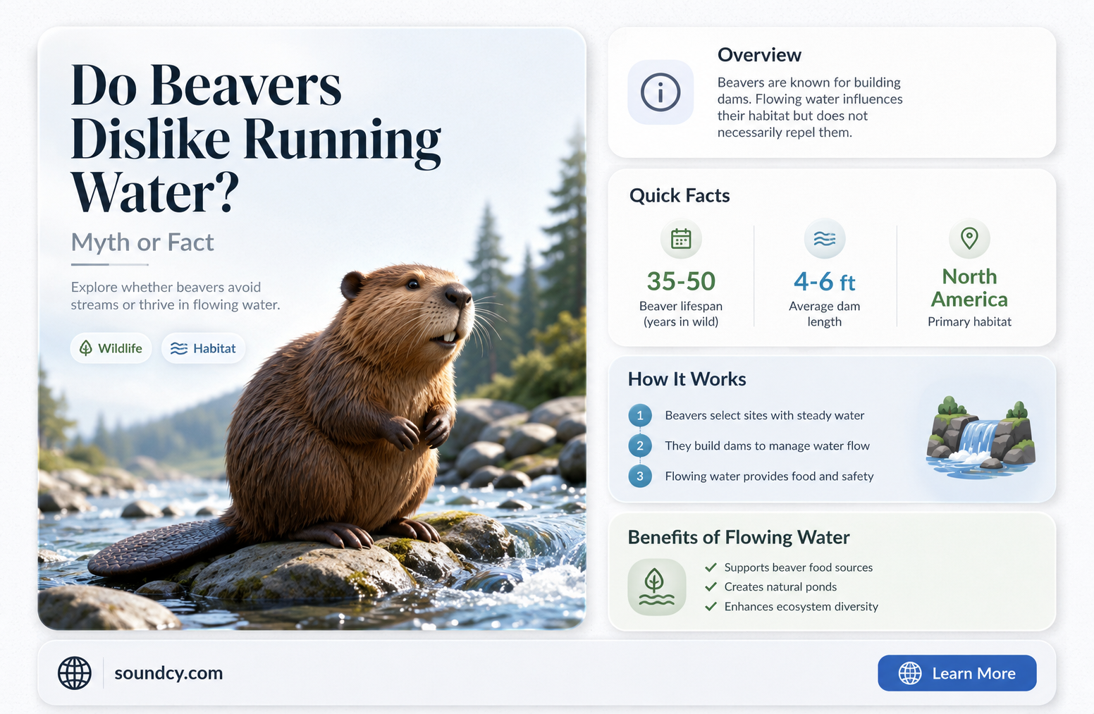 do beavers not like the sound of running water