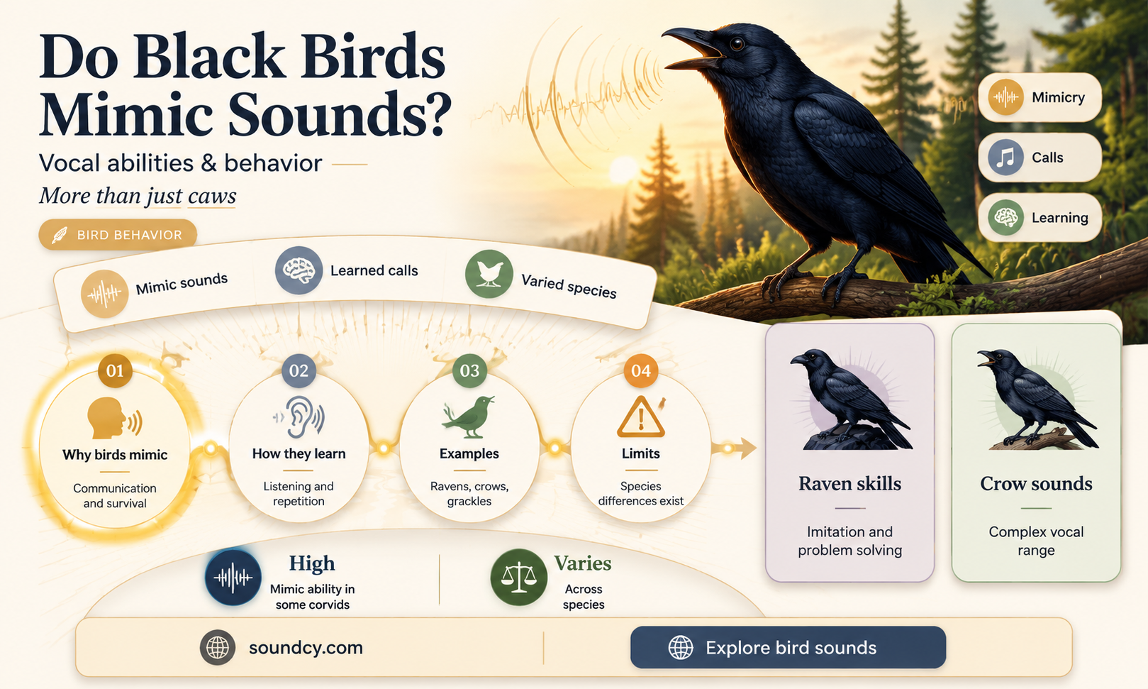 do black birds mimic sounds