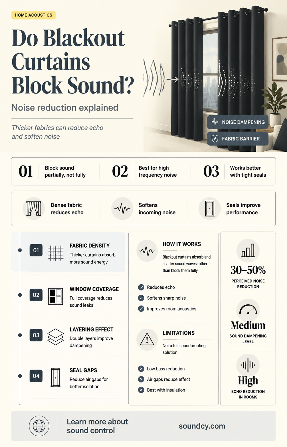 do blackout curtains block sound