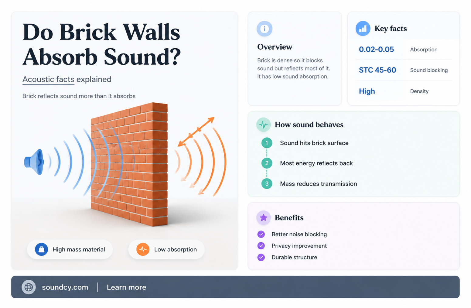 do brick walls absorb sound