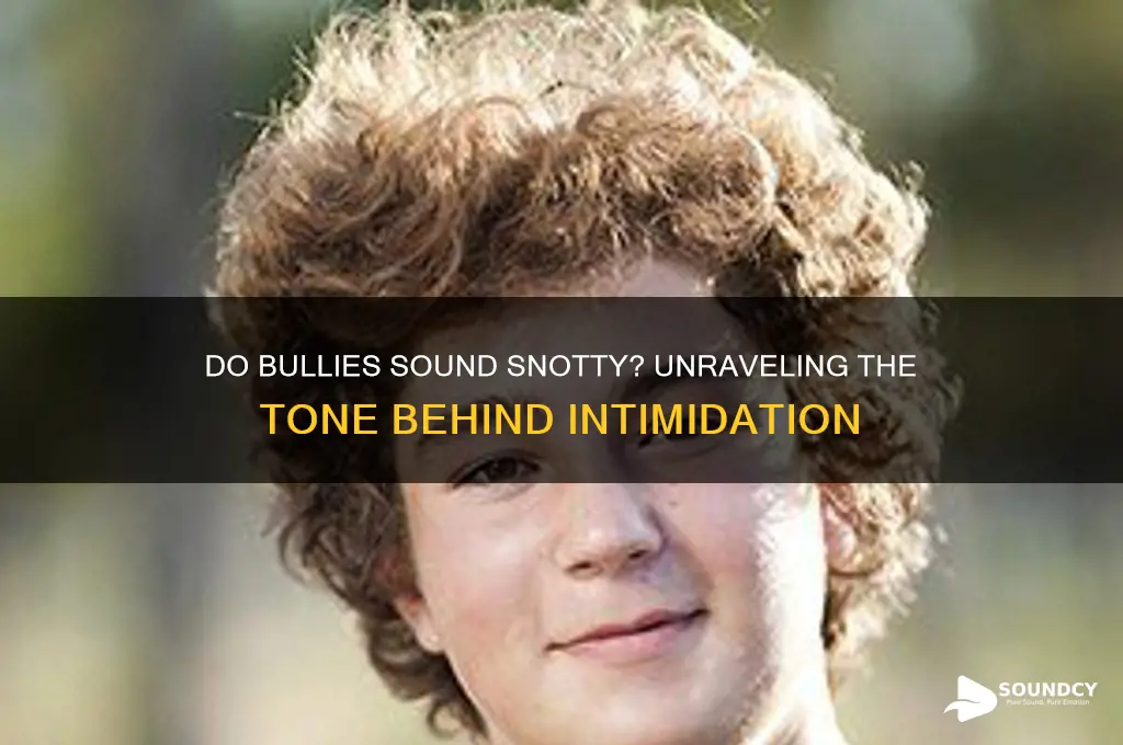 do bullys usually sound snotty