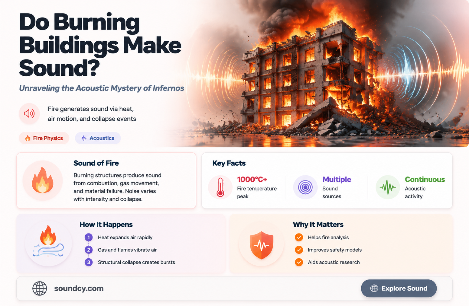 do burning buildings make sound