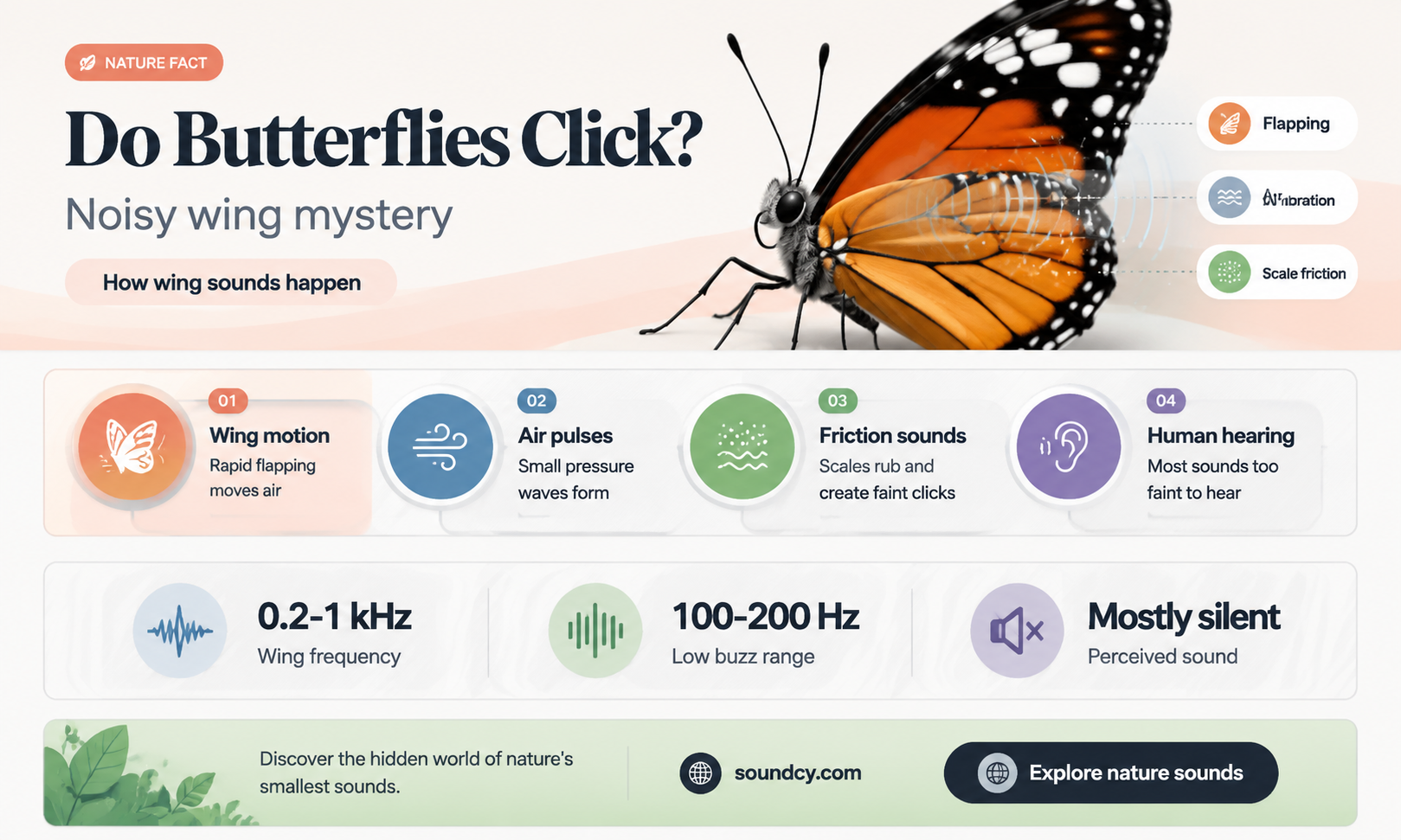 do butterflies make clicking sounds