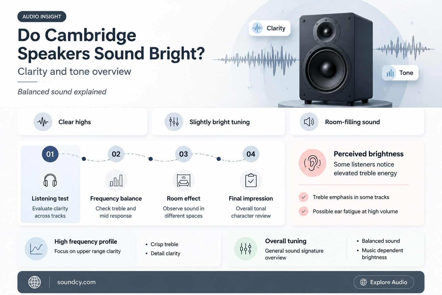 do cambridge speakers sound bright