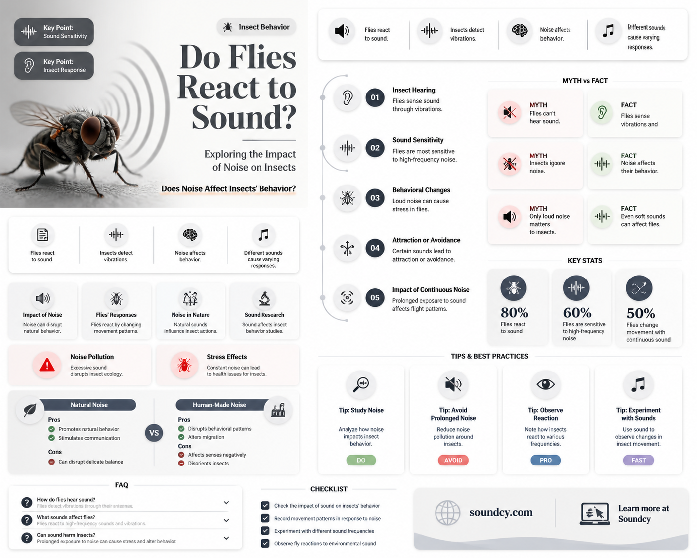 are flies affected by sound